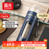 富光玻璃杯 高硼硅泡茶杯子 茶水分离杯 商务办公便携塑玻水杯男女士