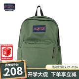 JANSPORT杰斯伯书包轻便双肩包男女旅行包简约背包电脑包学生校园 4QUTKM1军绿色-带侧边袋