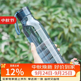 乐扣乐扣（LOCK&LOCK）夏季运动水杯简约塑料杯户外便携水壶男女学生杯子蓝色550ML