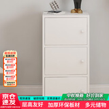 雅美乐书架落地简易书柜带门卧室书房阳台飘窗置物小柜子 三门