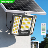 颖朗太阳能灯户外庭院灯室外大功率led防水新农村建设超亮照明投光灯 【三色可调】高亮标配款+照约50-100平