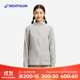 迪卡侬（DECATHLON）户外透湿抓绒女加厚摇粒绒抓绒衣保暖外套冲锋衣内胆MH100 全拉链-浅灰色 M