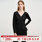 嫚熙（EMXEE）【唐艺昕同款】孕妇秋衣秋裤秋冬季纯棉哺乳暖皮保暖内衣套装 黑色【中暖-暖皮1.0发热纱】适合温度5-15℃ XL
