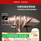 水星家纺枕套真丝枕套100%桑蚕丝枕头套19姆米真丝枕芯套单只装48x74cm粉