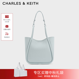 CHARLES&KEITH大容量通勤单肩托特包子母包生日礼物送女友CK2-30782647 Sea Salt Blue海盐蓝 M