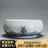 容山堂珐琅彩泡茶杯陶瓷主人杯单杯茶盏公道杯盖碗茶洗壶承茶壶功夫茶具 金丝珐琅彩海浪纹茶洗