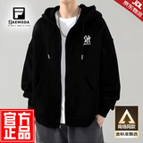 FEAE官方品牌外套男2026春秋重磅刺绣开衫卫衣男连帽上衣休闲宽松男装 奢华黑&春秋款 -官方正品 XL 码【建议130-155斤】-开衫