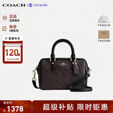 蔻驰（COACH）【品牌直供】新款女包ROWAN迷你波士顿斜挎包黑CW329生日礼物