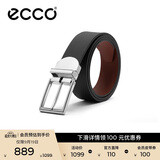 爱步（ECCO）男方金属扣皮带生日礼盒商务休闲腰带裤带 9105892黑色/深棕色