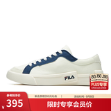 斐乐漫行帆布鞋丨FILA潮牌POP帆布鞋男鞋轻便休闲板鞋 奶白/徽章蓝-GB 39