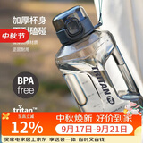 乐扣乐扣（LOCK&LOCK）小水库大容量塑料运动水杯户外冷水壶刻度把手男女杯子2.2L灰色