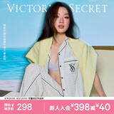 维多利亚的秘密单依纯同款宅度假系列天丝绵柔印花睡衣家居服 23P6蓝心狙击-短袖长裤 11262805 S