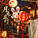 新玥中秋节灯笼儿童手工diy手提花灯宫灯幼儿园学校装饰活动布置 好运