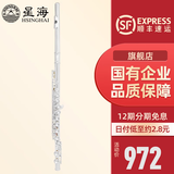 星海（XINGHAI INSTRUMENT）长笛镀银C调16键闭孔曲列E键长笛子专业院校考级长笛乐器 16孔C调白铜初学款YH-121（无E键）