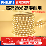 飞利浦（PHILIPS）灯带LED灯条220V家用客厅卧室吊顶线条灯软光带超亮无主灯照明 1米-60珠-黄光9W-不含配件