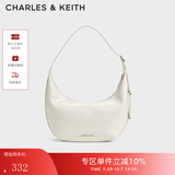 CHARLES&KEITH复古柔软新月包腋下包斜挎包生日礼物送女友CK2-40782526 Cream奶白色 中包