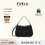 芙拉（FURLA）【明星同款】FLOW中号牛皮女士手提包单肩斜挎包女包 黑色