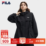 斐乐FILA修身显瘦软壳外套风衣秋季新款女款收腰百搭通勤休闲工装 正黑色-BK XL 175/92A/XL