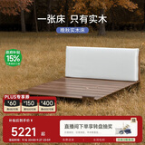 栖作晚秋软包排骨实木架双人大床主卧家具轻奢现代床架1.5*2米