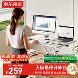 京东京造灵动升降桌电脑桌 站立办公工作升降台子 电脑升降支架 单板白