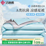 洁丽雅A类抗菌夏凉被子凉感值0.24夏季空调凉感丝被 200*230cm雾蓝+山灰
