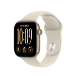 Apple/苹果【教育优惠】WatchSeries12智能手表GPS款42毫米浅金色铝金属表壳沙砾色运动型表带S/M