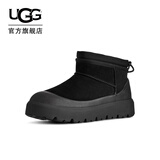 UGG冬季男女同款休闲超短靴彩壳雪地靴1174196BBLC|黑色/黑色42