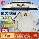SIMAGO喜曼多拐杖钓鱼伞12棱防转手杖双层钓伞防雨紫外线遮阳伞2.4米