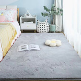 布迪思 客厅地毯 卧室地毯仿兔绒长毛可定制沙发茶几床边毯 纯色兔毛 浅灰色【仿兔毛】 140*200CM【长毛】