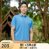 雅戈尔【棉混纺四面弹】短袖POLO衫夏季商务休闲修身翻领通勤 GSPC533019HCA灰蓝 L