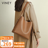 viney包包女包牛皮水桶包大容量单肩斜挎托特包生日礼物轻奢送女友老婆