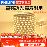飞利浦（PHILIPS）灯带LED灯条220V家用客厅卧室吊顶线条灯软光带超亮无主灯照明 1米-36珠-黄光7.5W-不含配件