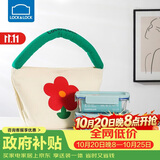 乐扣乐扣（LOCK&LOCK）清新玻璃保鲜盒微波饭盒三件套(630ml*2+便当包)LNG428S601薄荷绿