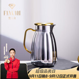 梵卡奇（FANKAQI）凉水壶套装客厅耐高温大容量玻璃冷水壶凉水杯冰水壶创意高颜值 烟灰色南瓜壶【单壶】 2000ml 1只