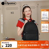 LeSportsac乐播诗女款双肩包休闲旅游外出书包轻便大容量背包生日礼物 黑色【实物偏紫色】