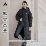 adidas通勤羽绒服 休闲长款鸭绒男女秋冬阿迪达斯官方轻运动   黑色   M