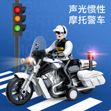 狂野骑士警察摩托车儿童警车玩具车合金小汽车模型1-3-6岁2男孩超大号仿真
