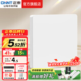 正泰（CHNT）开关插座6C奶油风 家用86型斜五孔插座面板暗装插座纯平大板 白色 空白面板