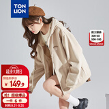 唐狮（TonLion）2026秋冬季女针织连帽开衫百搭简约风舒适时尚外套Z