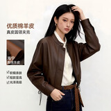 JD FASHION【京东直采】海宁绵羊皮真皮皮衣女26秋韩系廓版机车时髦