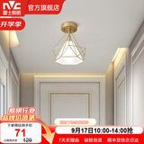 雷士（NVC） 北欧简约走廊过道灯门厅入户创意时尚餐厅 玄关阳台灯具灯饰 胧月奢金 金巢镂空-带7瓦3色光源