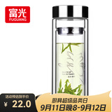 富光双层玻璃杯 高硼硅玻璃泡茶杯子 茶水分离杯 带茶隔商务水杯男士
