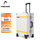 海德（HEAD）行李箱男铝框拉杆箱女28英寸密码箱旅行箱子 白黄色28英寸