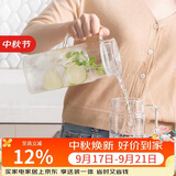 乐扣乐扣（LOCK&LOCK）透明盖凉水壶 玻璃冷水壶泡茶壶带把家用大容量耐高温杯子1.3L
