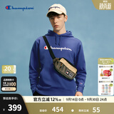 Champion冠军卫衣男春秋基础款棉质美式情侣连帽套头衫上衣 宝蓝色 L