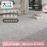 大江进口羊毛地毯客厅现代简约素色轻奢高级感沙发地毯200x300cm