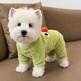 MIKI PAD狗狗衣服冬季保暖猫咪衣服四脚中小型犬秋冬小狗衣服比熊泰迪柯基 【四脚款绒衣】绿色小鸭 M胸围37cm（参考体重4-6斤）