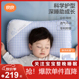 良良儿童枕头3-6岁抑菌排汗透气宝宝幼儿园四季款枕蓝格(双枕套)