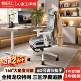 椅品汇（yipinhui）人体工学椅家用电脑电竞学习椅子可躺办公椅人工力学舒适靠背座椅 月白【龙纹特网】165°后躺-6D扶手-α腰靠- 顺丰送货上门并安装+送3年质保