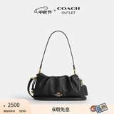 蔻驰（COACH）奥莱女士女包褶饰FAYE 26号拉绳手袋单肩斜挎包通勤百搭 IM/黑色